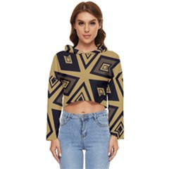 Abstract Pattern Geometric Backgrounds   Women s Lightweight Cropped Hoodie