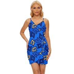 Abstract Pattern Geometric Backgrounds   Wrap Tie Front Dress by Eskimos