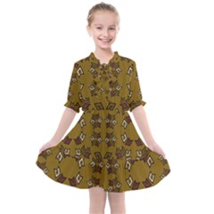 Abstract Pattern Geometric Backgrounds   Kids  All Frills Chiffon Dress by Eskimos