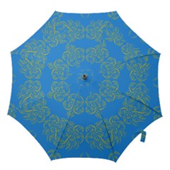 Floral Folk Damask Pattern Fantasy Flowers Floral Geometric Fantasy Hook Handle Umbrellas (large) by Eskimos