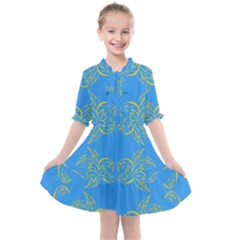 Floral Folk Damask Pattern Fantasy Flowers Floral Geometric Fantasy Kids  All Frills Chiffon Dress by Eskimos