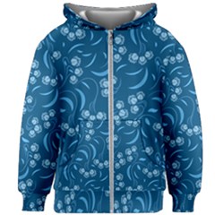 Folk Flowers Print Floral Pattern Ethnic Art Kids  Zipper Hoodie Without Drawstring by Eskimos