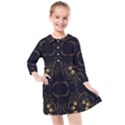 Floral folk damask pattern Fantasy flowers Floral geometric fantasy Kids  Quarter Sleeve Shirt Dress View1