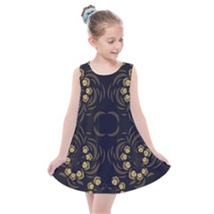 Floral Folk Damask Pattern Fantasy Flowers Floral Geometric Fantasy Kids  Summer Dress