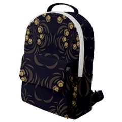 Floral Folk Damask Pattern Fantasy Flowers Floral Geometric Fantasy Flap Pocket Backpack (small) by Eskimos