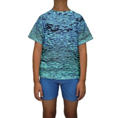 Blue Waves Flow Series 3 Kids  Short Sleeve Swimwear by DimitriosArt