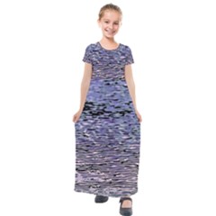 Silver Waves Flow Series 2 Kids  Short Sleeve Maxi Dress by DimitriosArt