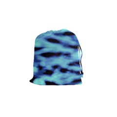 Blue Waves Flow Series 4 Drawstring Pouch (small) by DimitriosArt