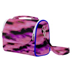 Pink  Waves Flow Series 2 Satchel Shoulder Bag by DimitriosArt