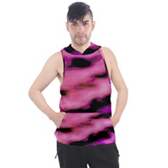 Pink  Waves Flow Series 2 Men s Sleeveless Hoodie by DimitriosArt