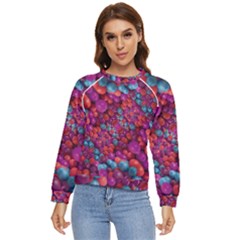 Colorful Spheres Motif Print Design Pattern Women s Long Sleeve Raglan Tee