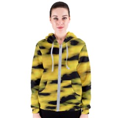 Yellow Waves Flow Series 1 Women s Zipper Hoodie