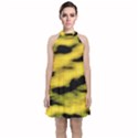 Yellow Waves Flow Series 1 Velvet Halter Neckline Dress  View1