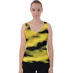 Yellow Waves Flow Series 1 Velvet Tank Top by DimitriosArt