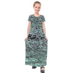 Blue Waves Flow Series 5 Kids  Short Sleeve Maxi Dress by DimitriosArt