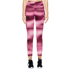 Pink  Waves Flow Series 5 Pocket Leggings  by DimitriosArt