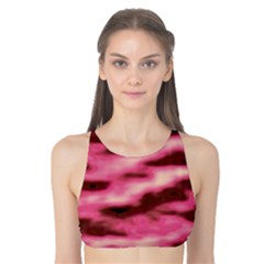 Pink  Waves Flow Series 6 Tank Bikini Top by DimitriosArt