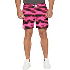 Pink  Waves Flow Series 9 Men s Runner Shorts by DimitriosArt