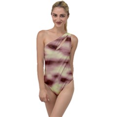 Pink  Waves Flow Series 10 To One Side Swimsuit by DimitriosArt