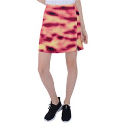 Red Waves Flow Series 4 Tennis Skirt by DimitriosArt