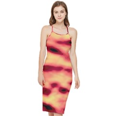 Red Waves Flow Series 4 Bodycon Cross Back Summer Dress by DimitriosArt