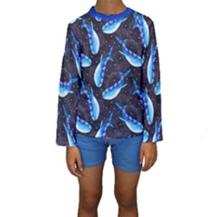 Blue Whale Kids  Long Sleeve Swimwear by VeataAtticus