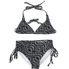 Black And White Abstract Tribal Print Kids  Classic Bikini Set by dflcprintsclothing