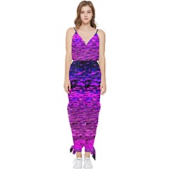 Magenta Waves Flow Series 1 Sleeveless Tie Ankle Chiffon Jumpsuit by DimitriosArt