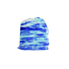 Blue Waves Flow Series 5 Drawstring Pouch (small) by DimitriosArt