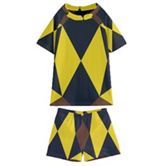 Abstract Pattern Geometric Backgrounds   Kids  Swim Tee And Shorts Set by Eskimos