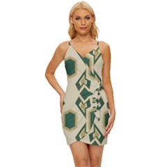 Abstract Pattern Geometric Backgrounds   Wrap Tie Front Dress by Eskimos