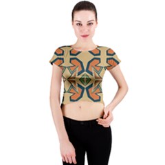 Abstract Pattern Geometric Backgrounds   Crew Neck Crop Top by Eskimos