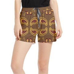 Floral Pattern Paisley Style Paisley Print  Doodle Background Women s Runner Shorts by Eskimos