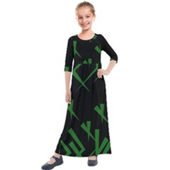 Abstract Pattern Geometric Backgrounds   Kids  Quarter Sleeve Maxi Dress by Eskimos