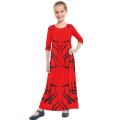 Abstract Pattern Geometric Backgrounds   Kids  Quarter Sleeve Maxi Dress by Eskimos