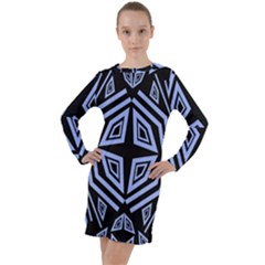 Abstract Pattern Geometric Backgrounds   Long Sleeve Hoodie Dress by Eskimos