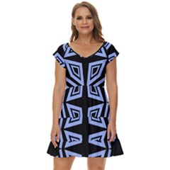 Abstract Pattern Geometric Backgrounds   Short Sleeve Tiered Mini Dress by Eskimos