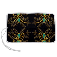 Floral Folk Damask Pattern  Pen Storage Case (m) by Eskimos