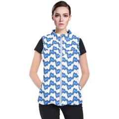 Abstract Waves Women s Puffer Vest by SychEva