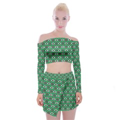 Beetle Eyes Off Shoulder Top With Mini Skirt Set by SychEva