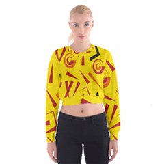 Abstract Pattern Geometric Backgrounds   Cropped Sweatshirt by Eskimos