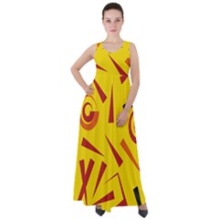 Abstract Pattern Geometric Backgrounds   Empire Waist Velour Maxi Dress by Eskimos