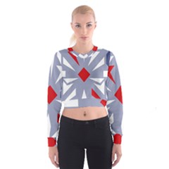 Abstract Pattern Geometric Backgrounds   Cropped Sweatshirt by Eskimos