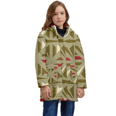 Abstract Pattern Geometric Backgrounds   Kid s Hooded Longline Puffer Jacket