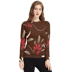 Sfolk Flowers Print Floral Pattern Ethnic Art Women s Long Sleeve Rash Guard by Eskimos