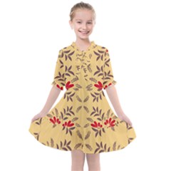 Floral Folk Damask Pattern Fantasy Flowers Floral Geometric Fantasy Kids  All Frills Chiffon Dress by Eskimos