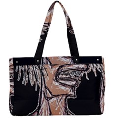 Sketchy Style Drawing Zombie Woman Canvas Work Bag