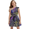 Deconstructed Green Kids  One Shoulder Party Dress View1