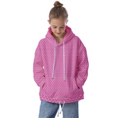 Pink White Abstract Print Kids  Oversized Hoodie by SeaworthyClothing