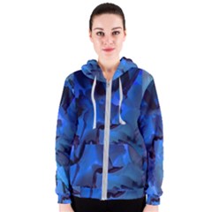 Peony In Blue Women s Zipper Hoodie by LavishWithLove